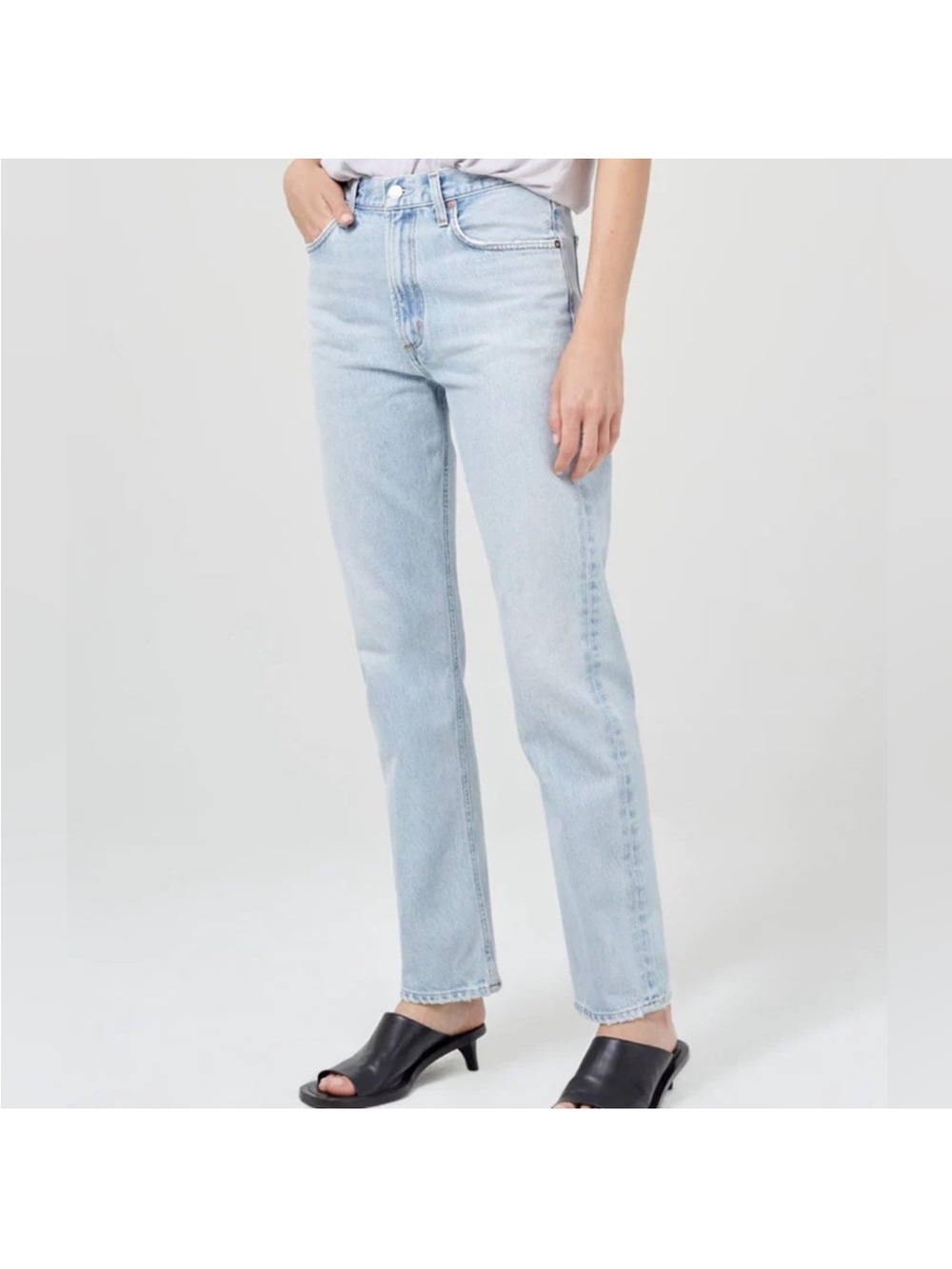 Agolde MIA mid-Rise Light Blue straight leg Denim Jeans